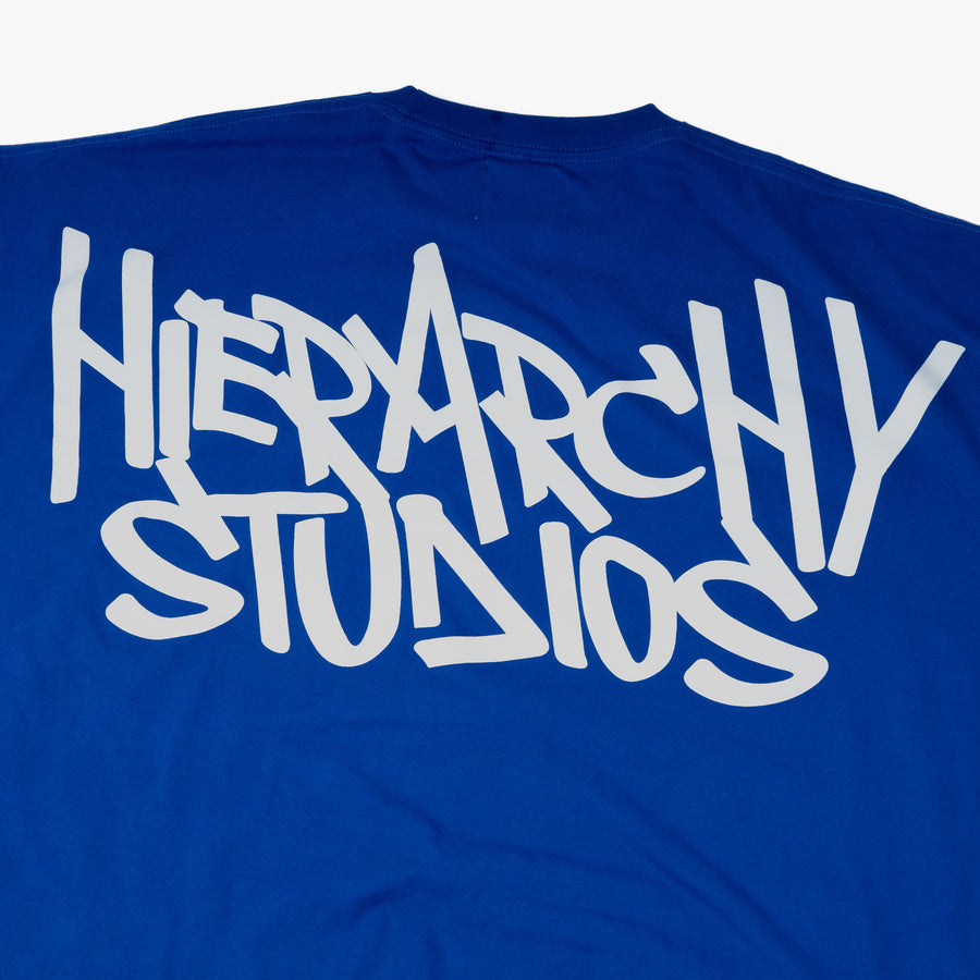 Graffiti Wide Logo Oversized T-Shirt Blue