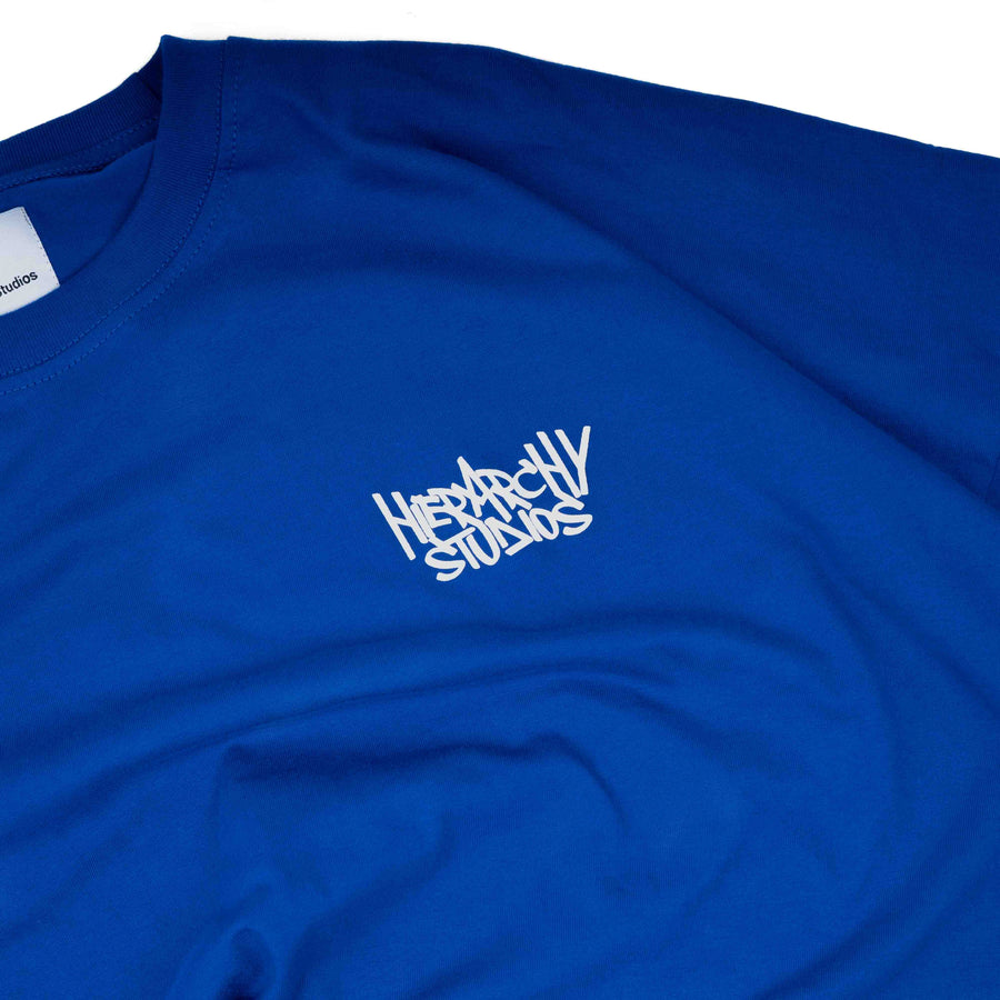 Graffiti Wide Logo Oversized T-Shirt Blue