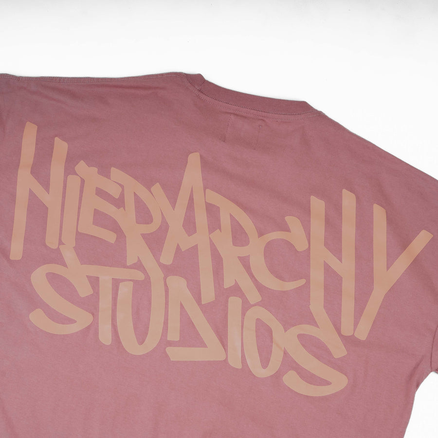 Graffiti Wide Logo Oversized T-Shirt Dusty Pink