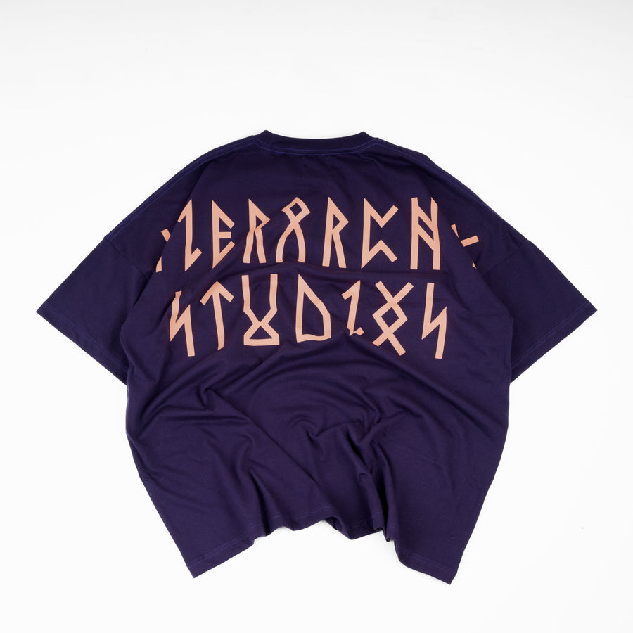 Runic Wide Logo Oversized T-Shirt Purple