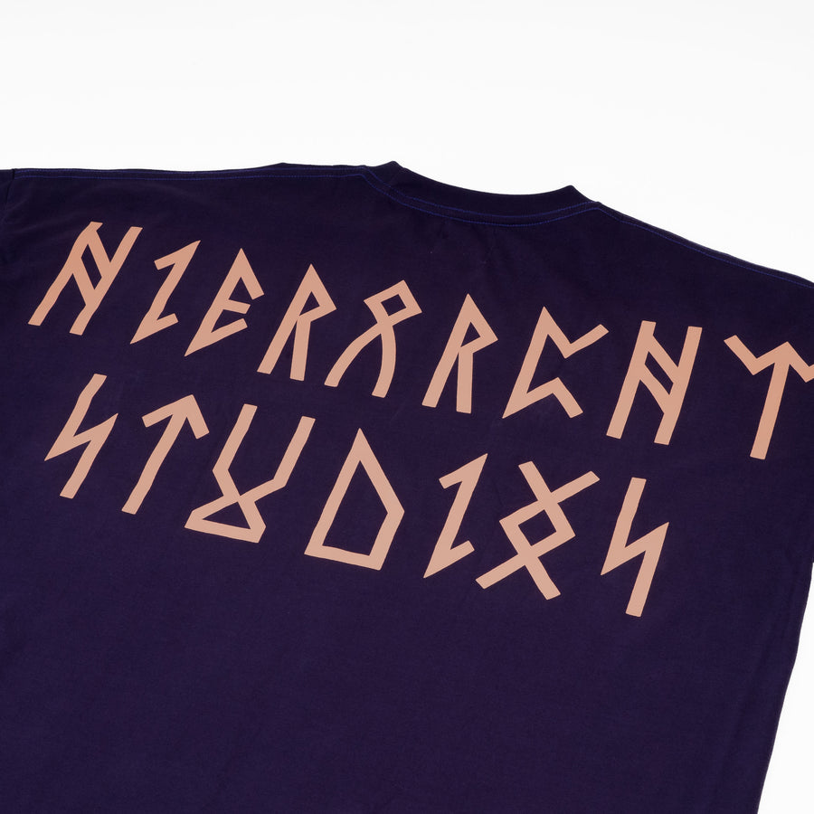 Runic Wide Logo Oversized T-Shirt Purple