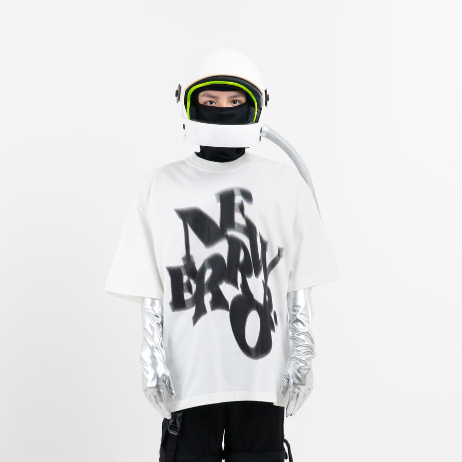 New Error Blurry Oversized T-Shirt Broken White
