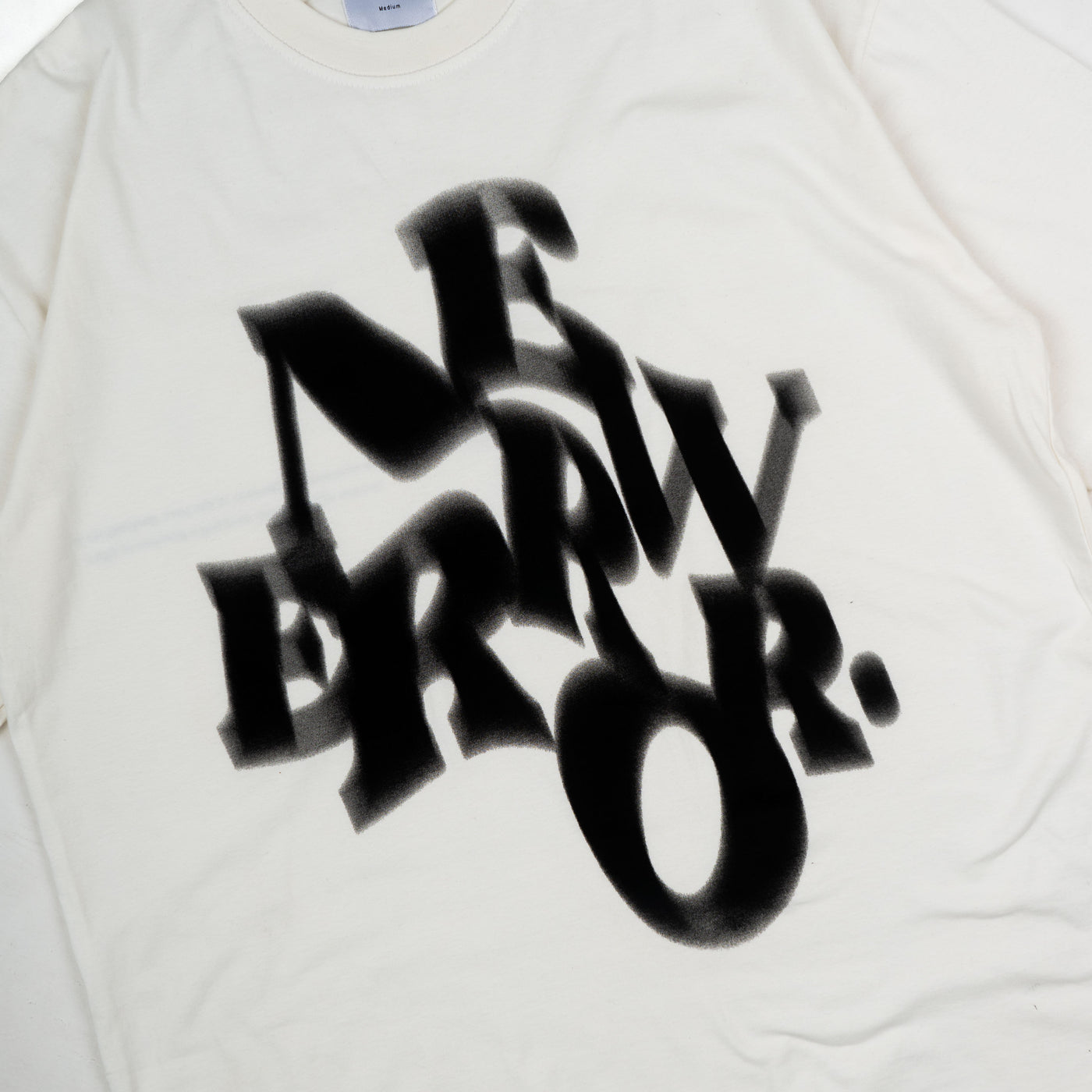 New Error Blurry Oversized T-Shirt Broken White