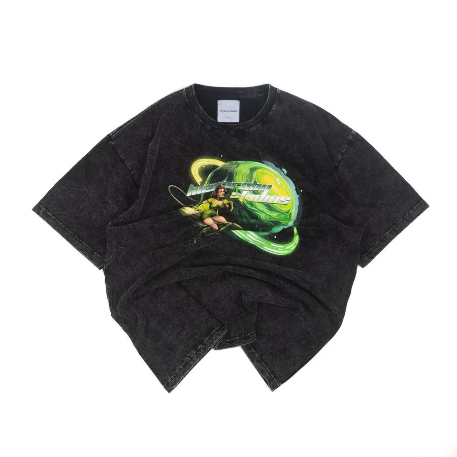 New Error Planet Oversized T-Shirt Washed Black