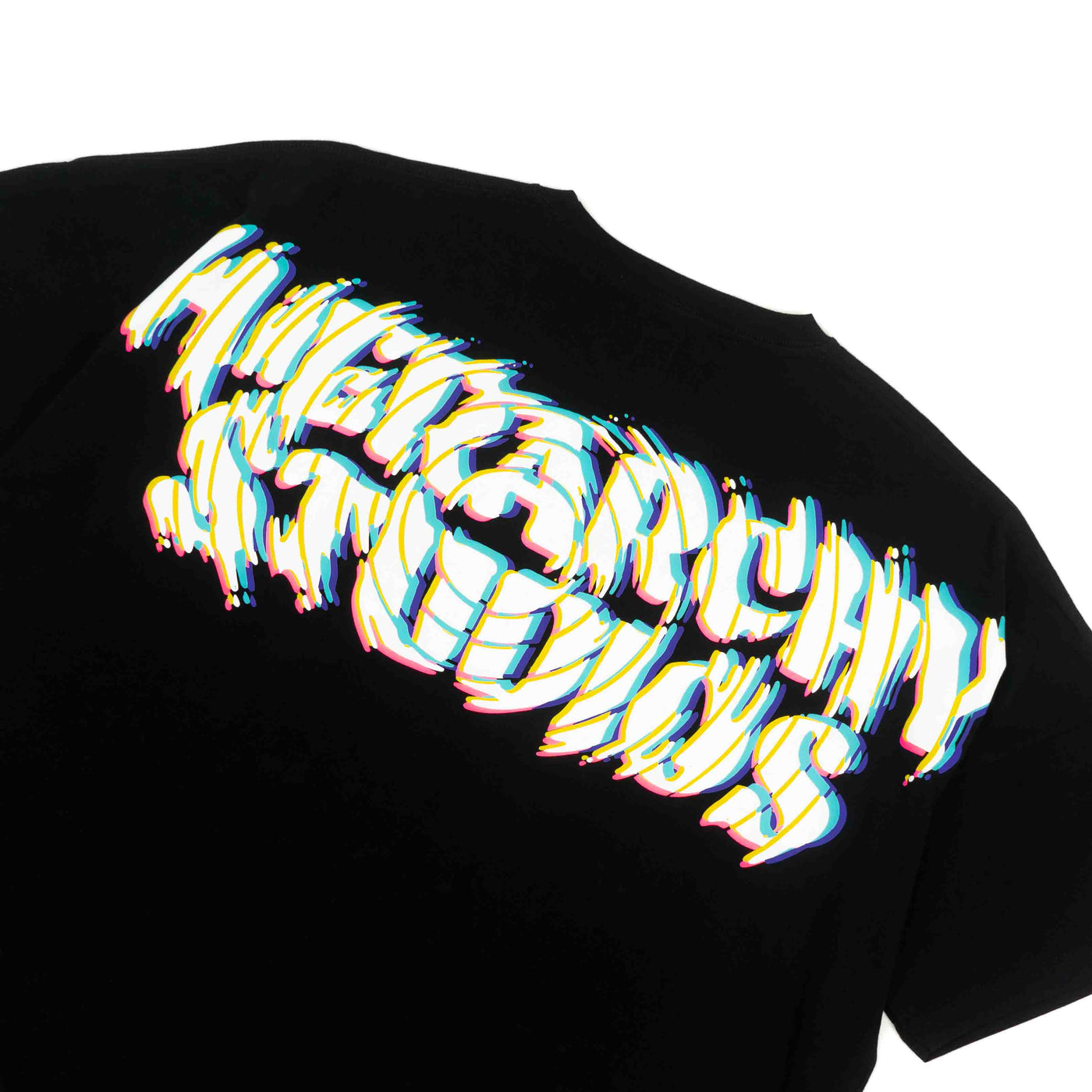 New Error Glitch Wide Logo Oversized T-Shirt Black