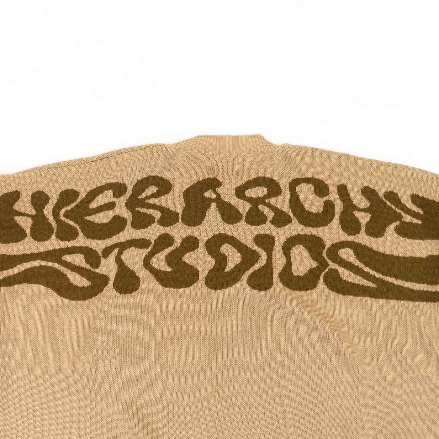New Error Fluid Wide Logo Oversized Knitwear Beige