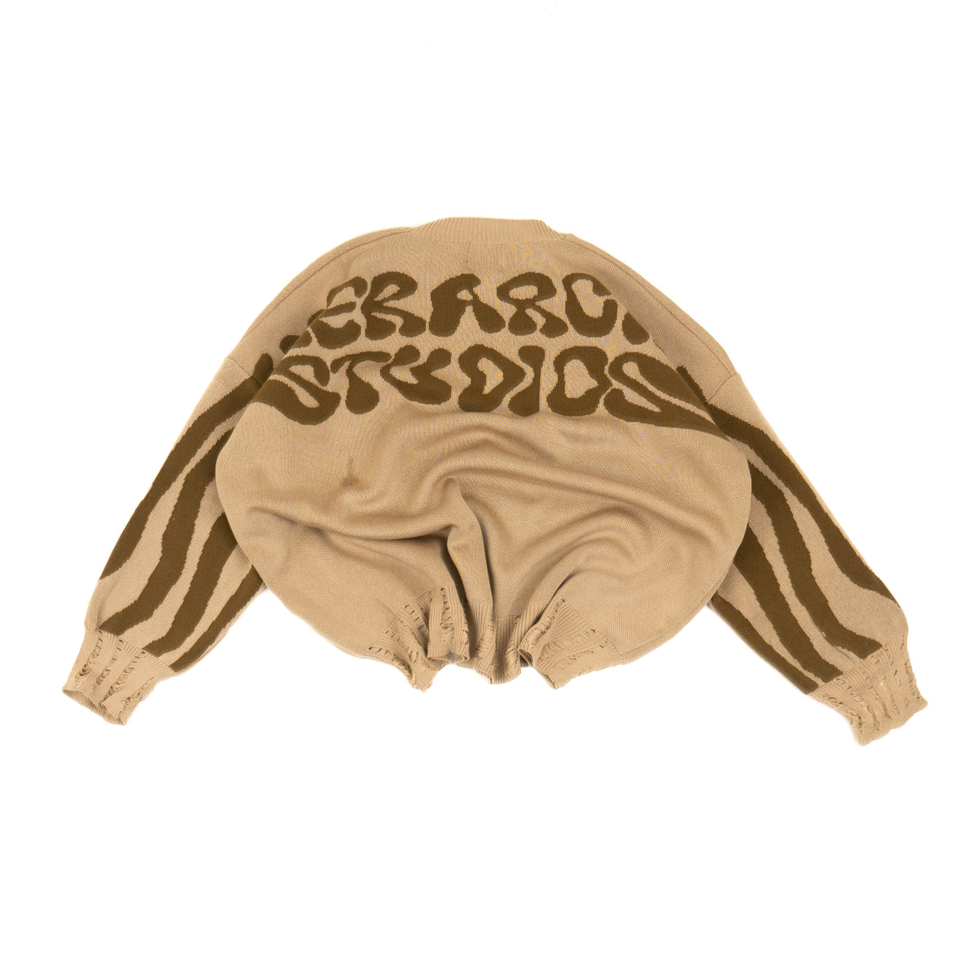 New Error Fluid Wide Logo Oversized Knitwear Beige