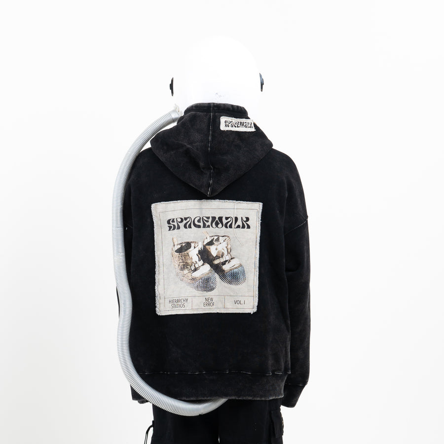 New Error SpacePatch Oversized Hoodie Washed Black