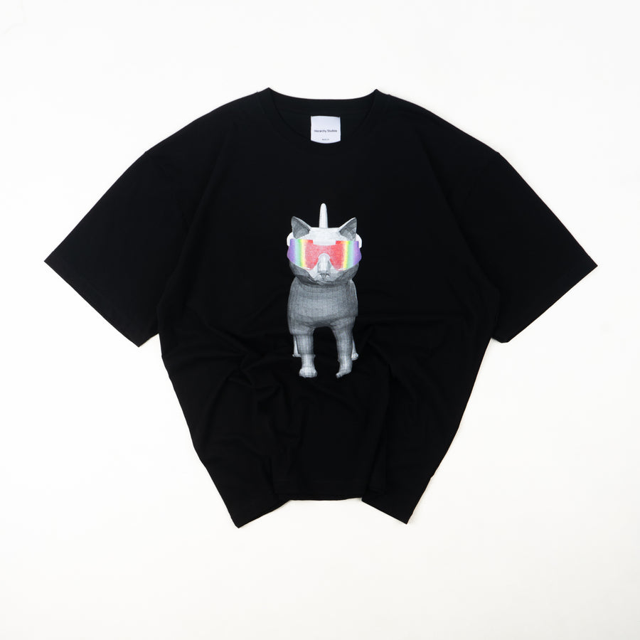 Black Cyber Kitty Oversized T-Shirt