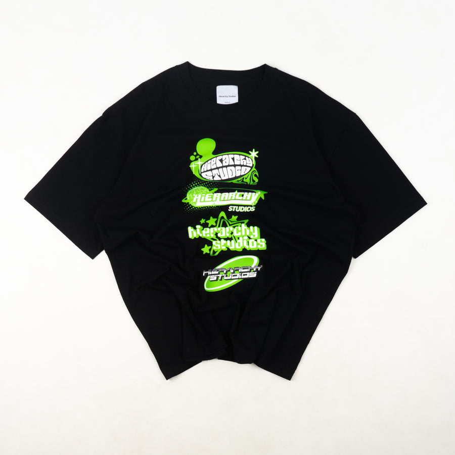 Black Y2K Logo Oversized T-Shirt