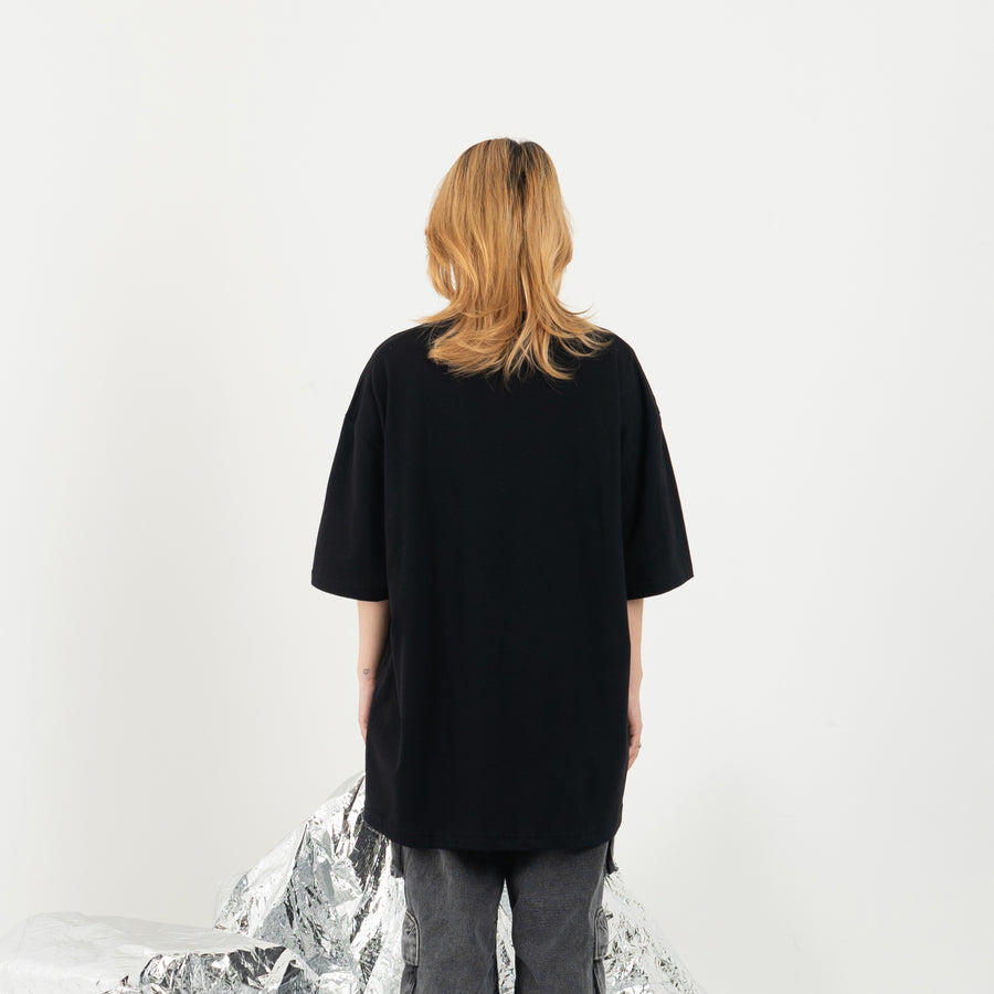 Black Y2K Logo Oversized T-Shirt