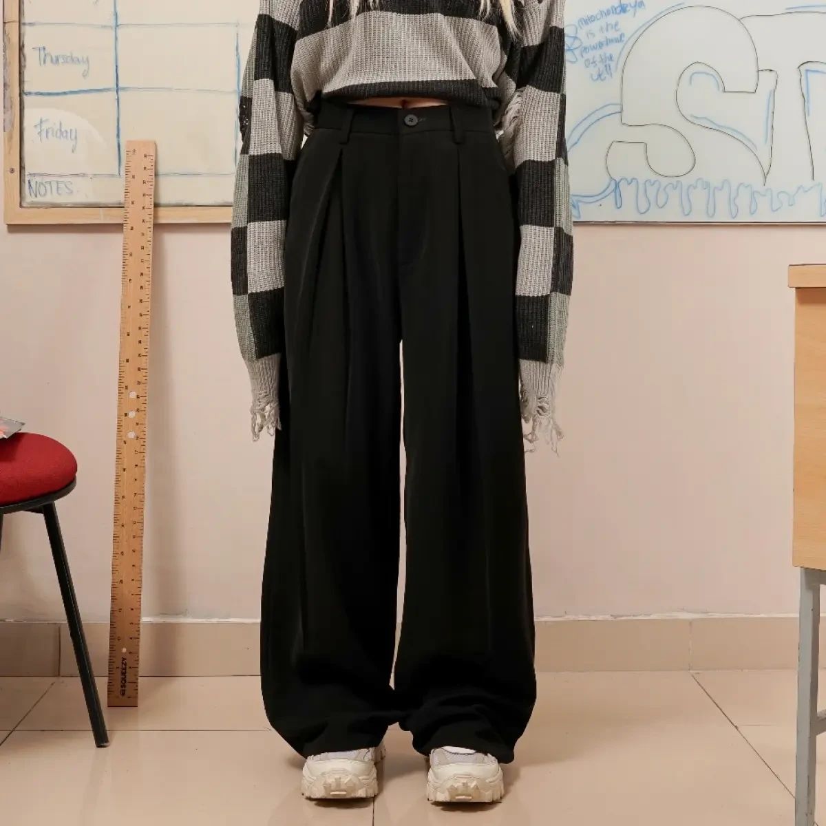 HIERARCHY STUDIOS Unruled - PRE ORDER Black Tuck Slacks Trousers