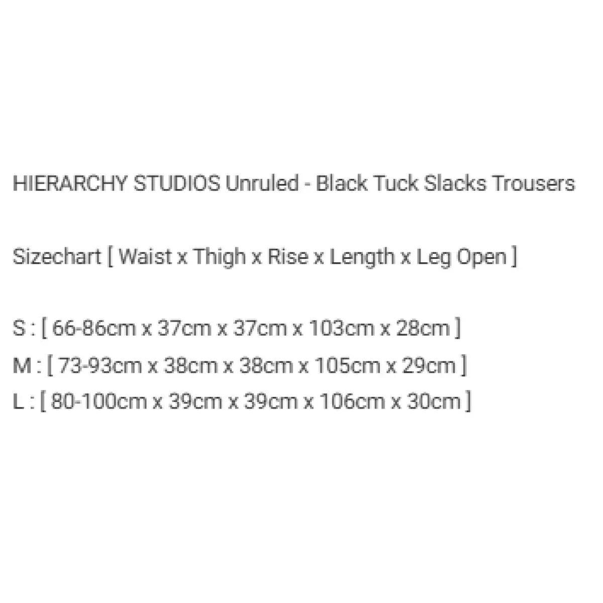 HIERARCHY STUDIOS Unruled - PRE ORDER Black Tuck Slacks Trousers