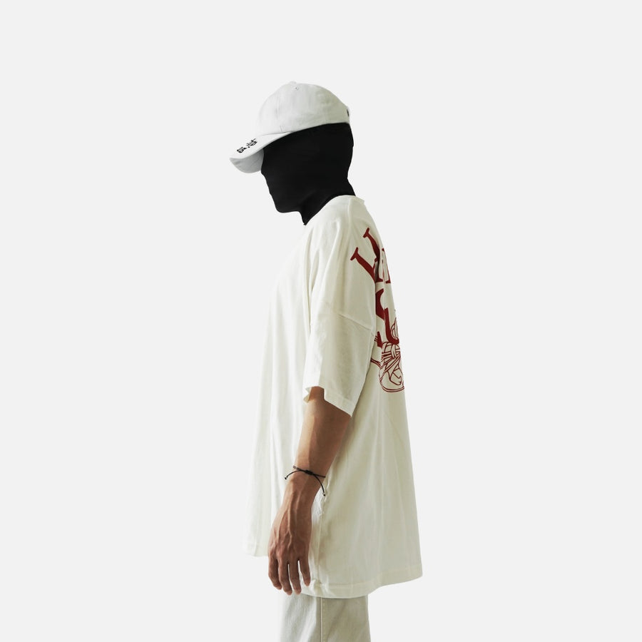 Flowers Wide Spider Lily Oversized T-shirt White