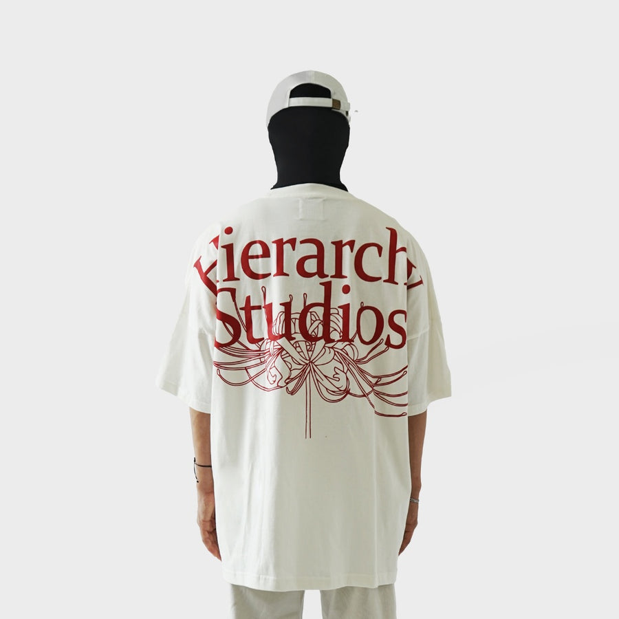 Flowers Wide Spider Lily Oversized T-shirt White