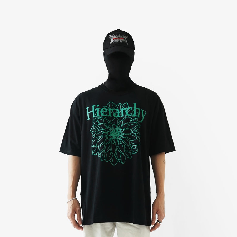Flowers Dahlia Oversized T-Shirt Black