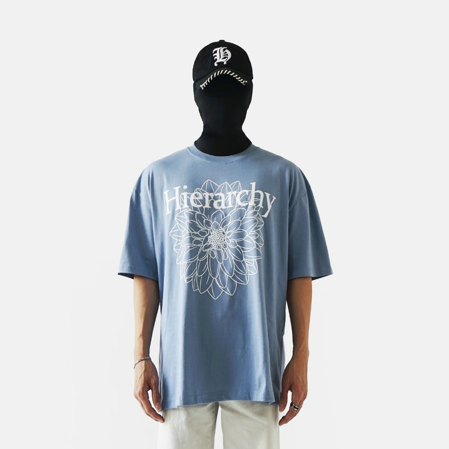 Flowers Dahlia Oversized T-Shirt Steel Blue