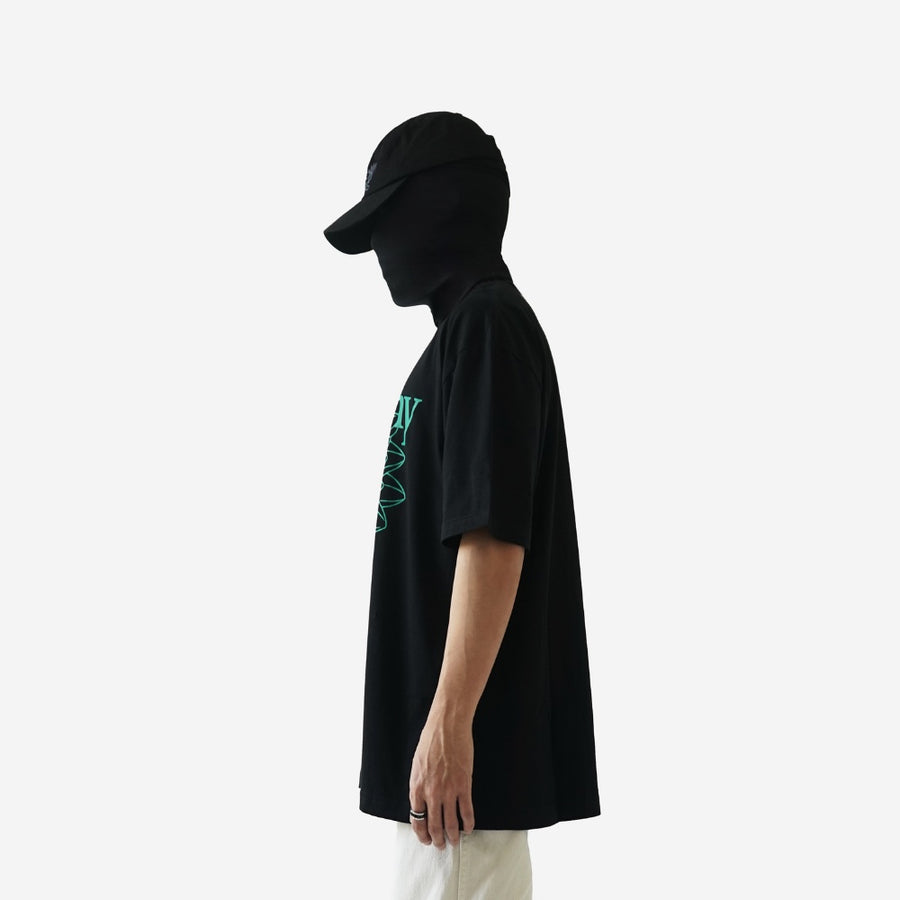 Flowers Dahlia Oversized T-Shirt Black