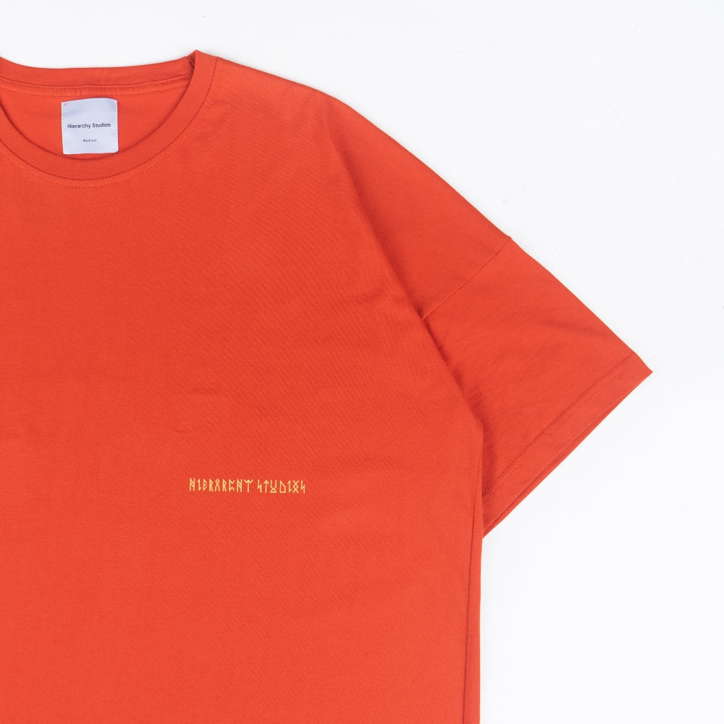 Runic Wide Logo Oversized T-Shirt Brick Red