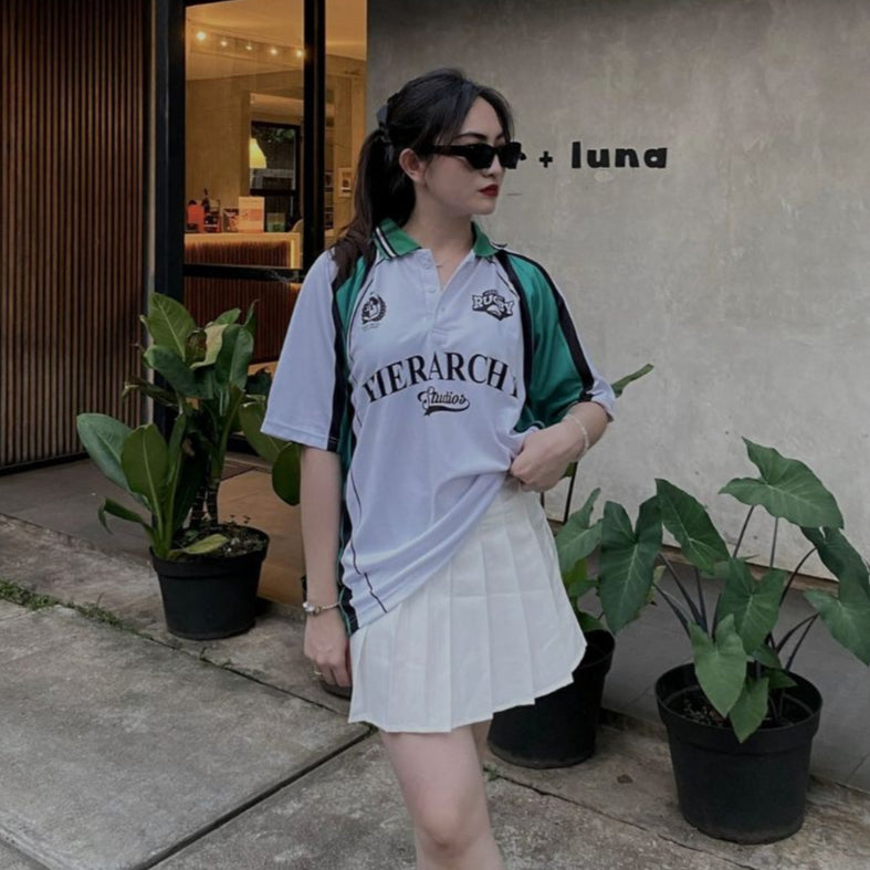 HIERARCHY STUDIOS Unruled - Ivory Rugby Oversized Polo Jersey