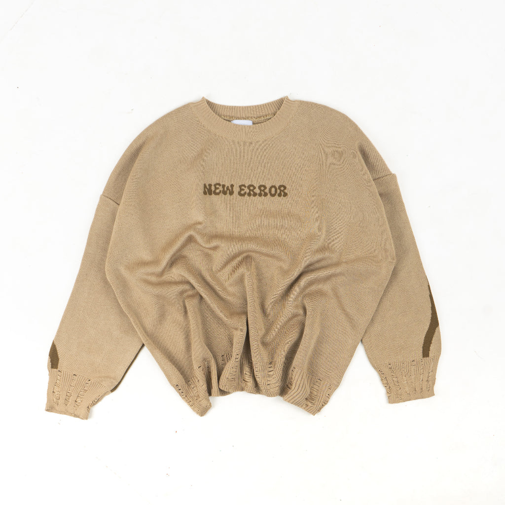HIERARCHY STUDIOS New Error - Beige Fluid Wide Oversized Knit Sweater