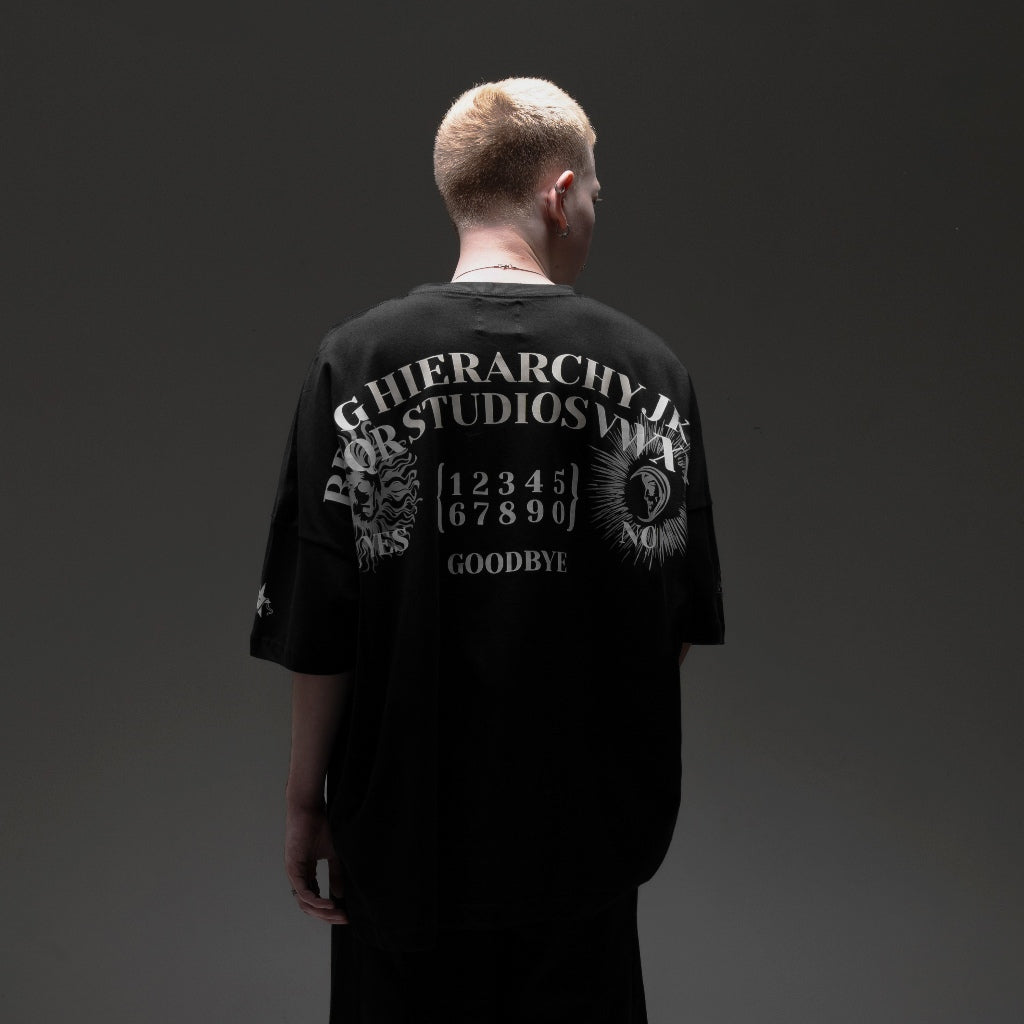 HIERARCHY STUDIOS Unruled - Black Spirit Vessel Wide Oversized T-Shirt