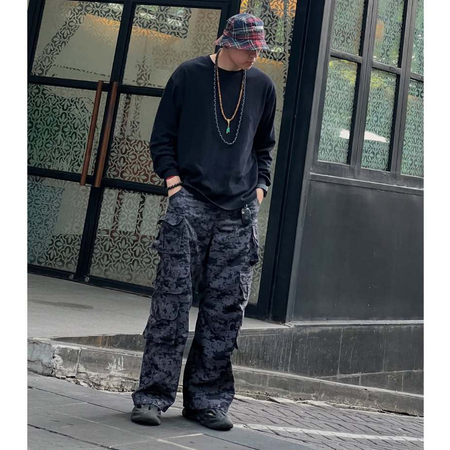 HIERARCHY STUDIOS Unsolved - Black Camo Cargo Baggy Longpants