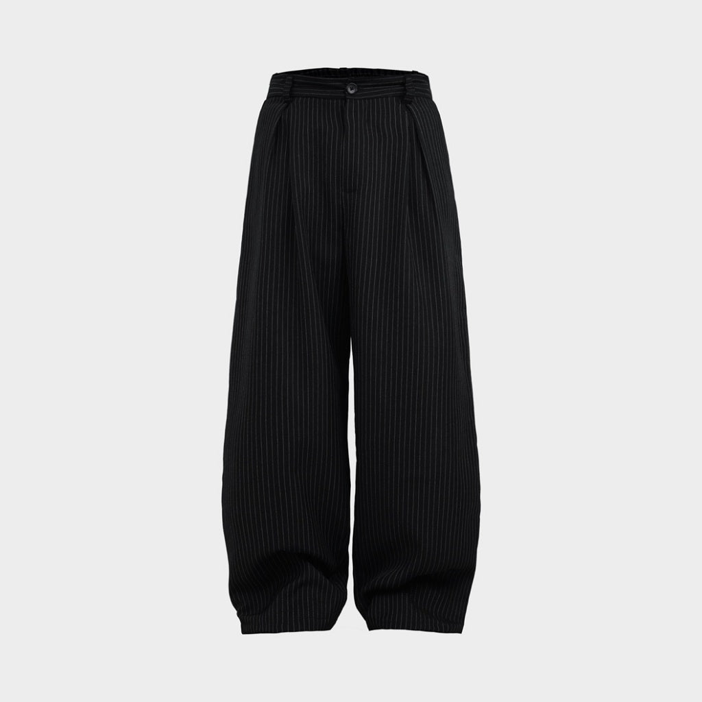 HIERARCHY STUDIOS Unruled - Stripes Black Tuck Trousers