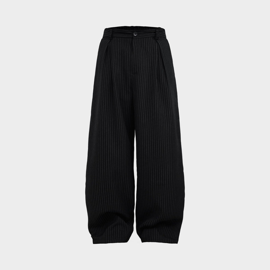 HIERARCHY STUDIOS Unruled - Stripes Black Tuck Trousers