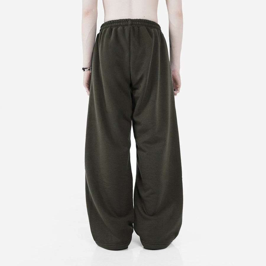 HIERARCHY STUDIOS TMTNW - Olive Green Four Stripes Baggy Pants