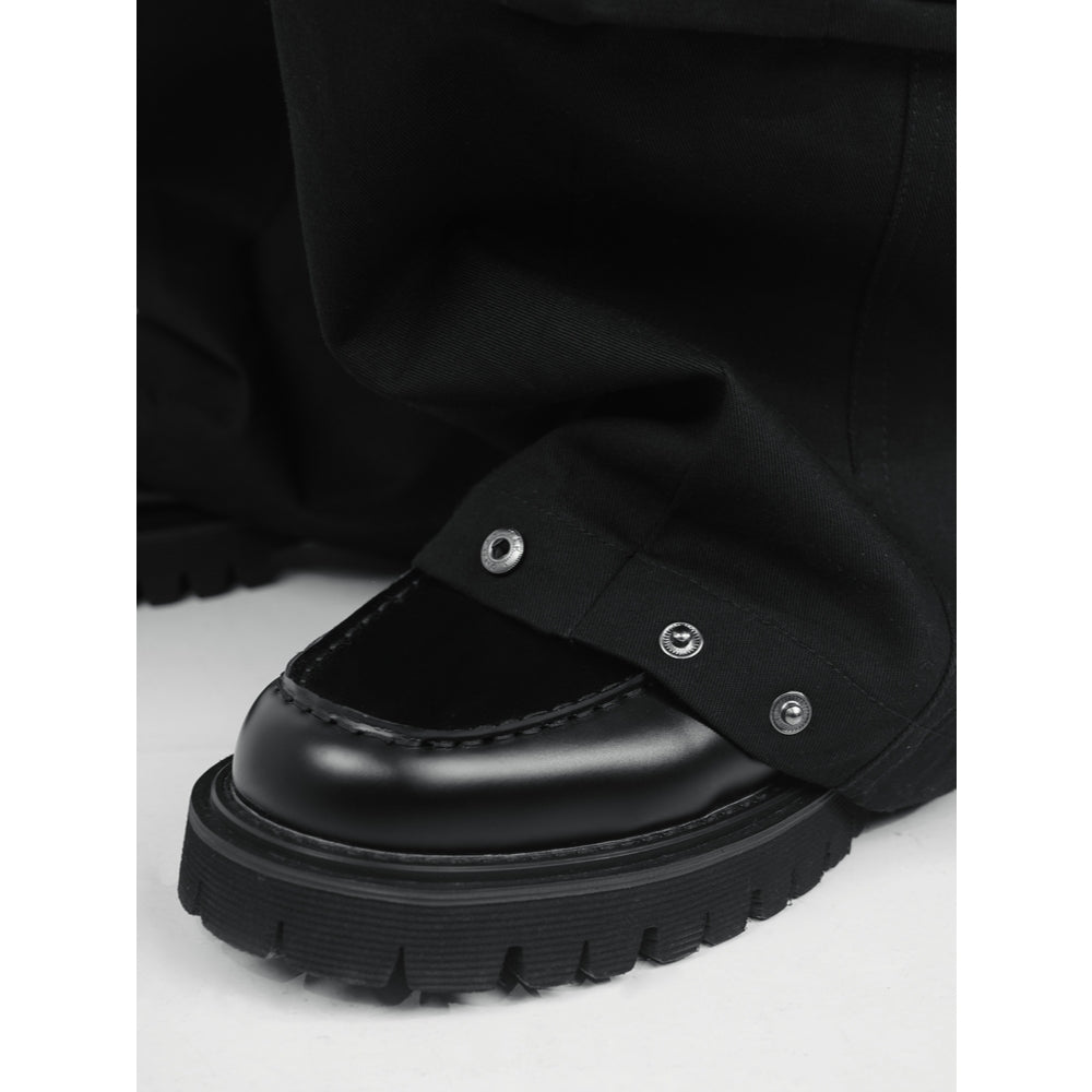 HIERARCHY STUDIOS Unsolved - Black Cargo Baggy Longpants