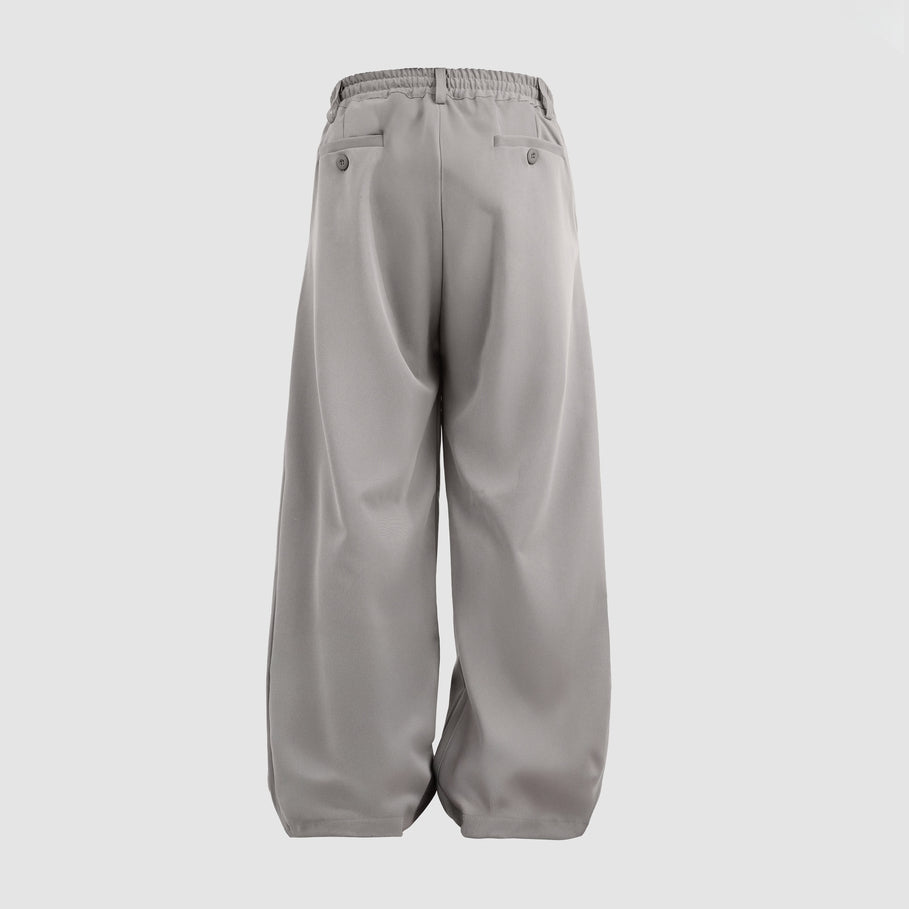 HIERARCHY STUDIOS Unruled - Ash Grey Tuck Trousers