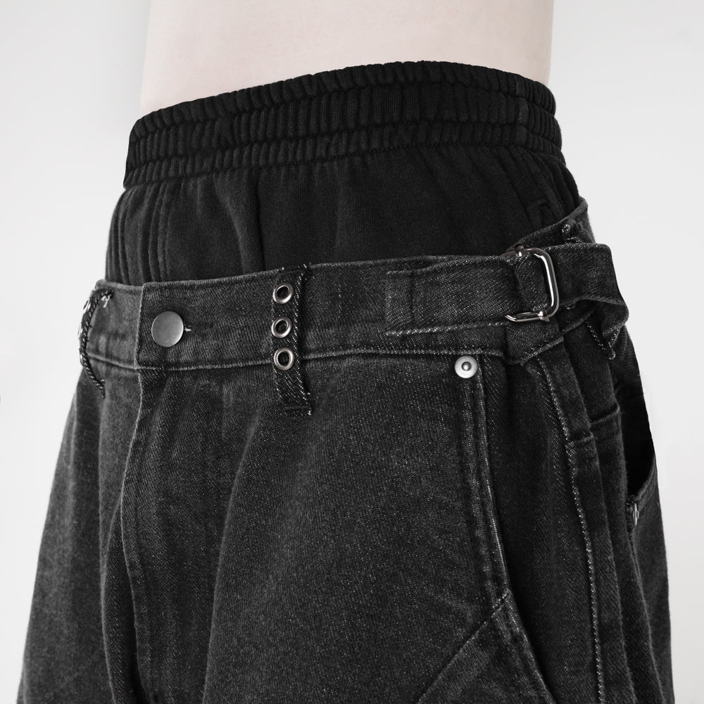 HIERARCHY STUDIOS Warrior - Washed Grey Warrior Denim Baggy Pants