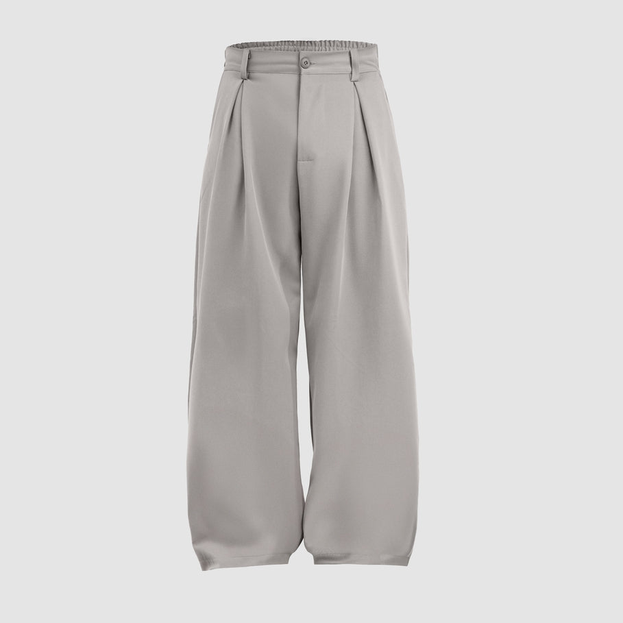 HIERARCHY STUDIOS Unruled - Ash Grey Tuck Trousers