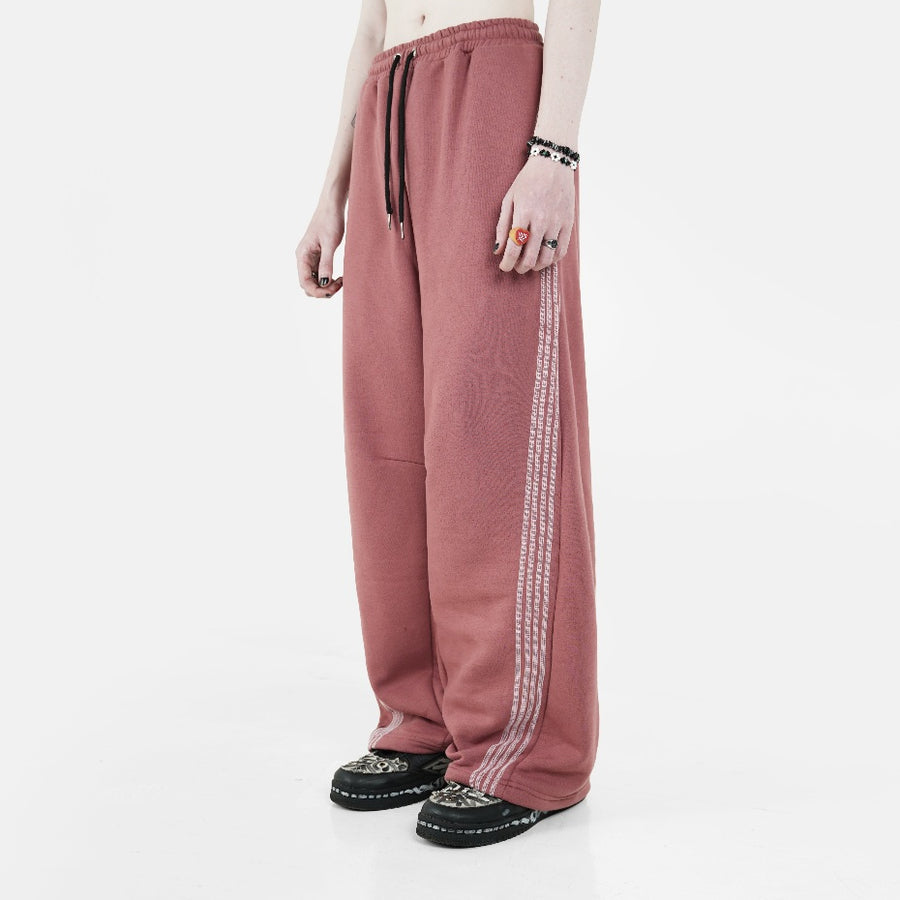 PRE ORDER Dusty Pink Four Stripes Baggy Pants