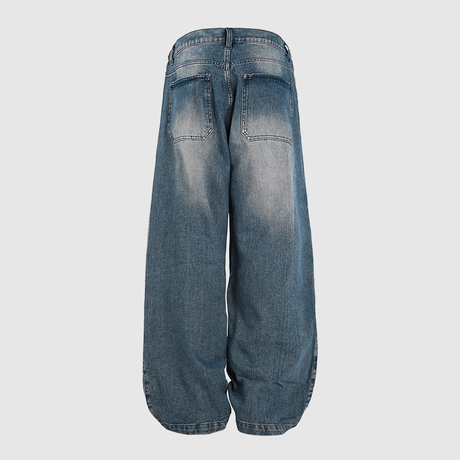 HIERARCHY STUDIOS Warrior - Washed Blue Warrior Denim Baggy Pants
