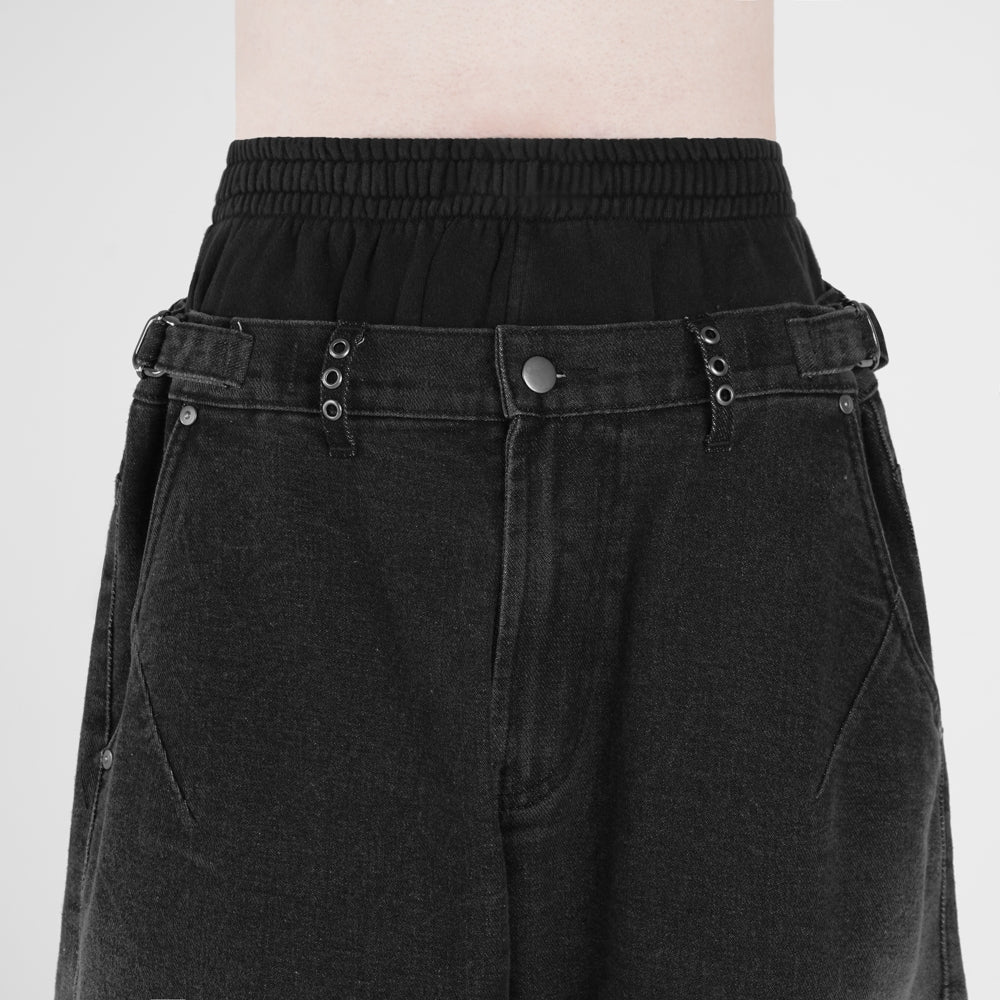 HIERARCHY STUDIOS Warrior - Washed Grey Warrior Denim Baggy Pants