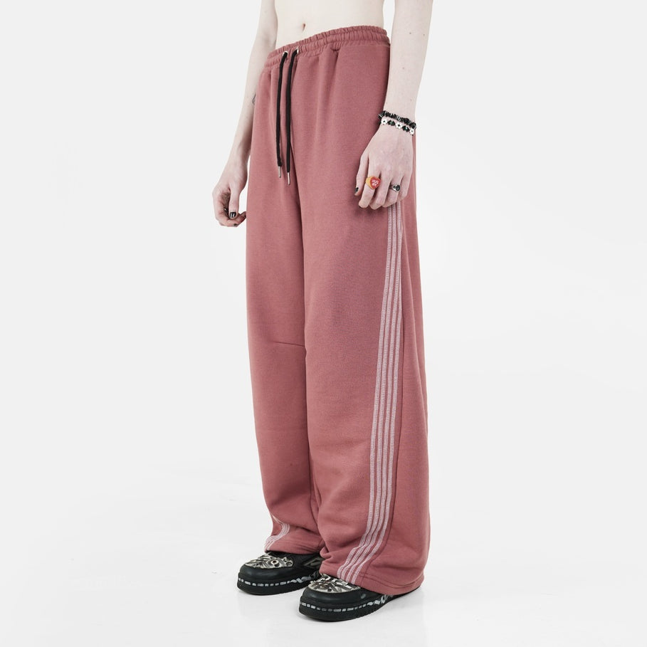 HIERARCHY STUDIOS TMTNW - Dusty Pink Four Stripes Baggy Pants