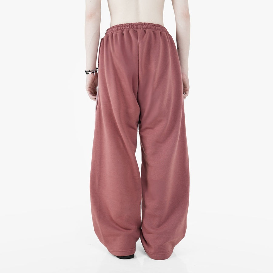 HIERARCHY STUDIOS TMTNW - Dusty Pink Four Stripes Baggy Pants