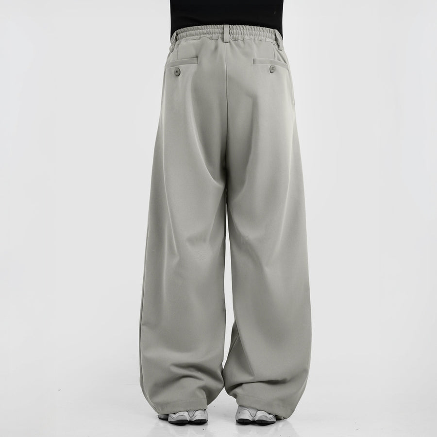 HIERARCHY STUDIOS Unruled - Ash Grey Tuck Trousers