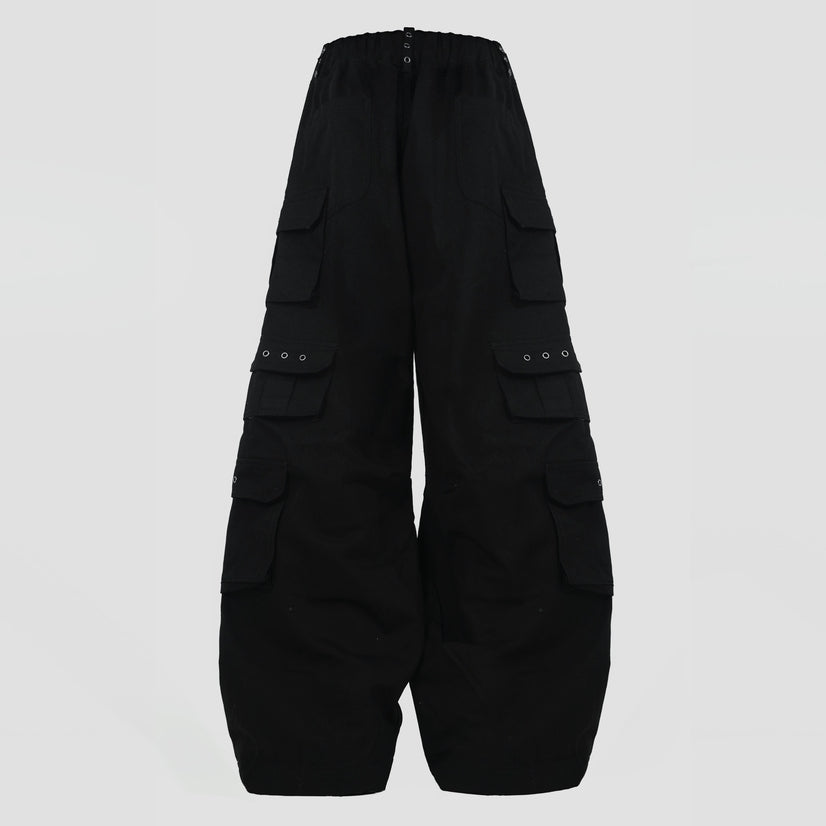 HIERARCHY STUDIOS Unsolved - Black Cargo Baggy Longpants