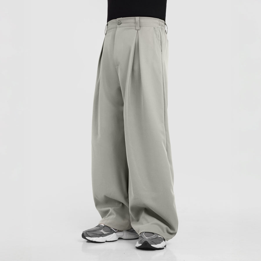 HIERARCHY STUDIOS Unruled - Ash Grey Tuck Trousers