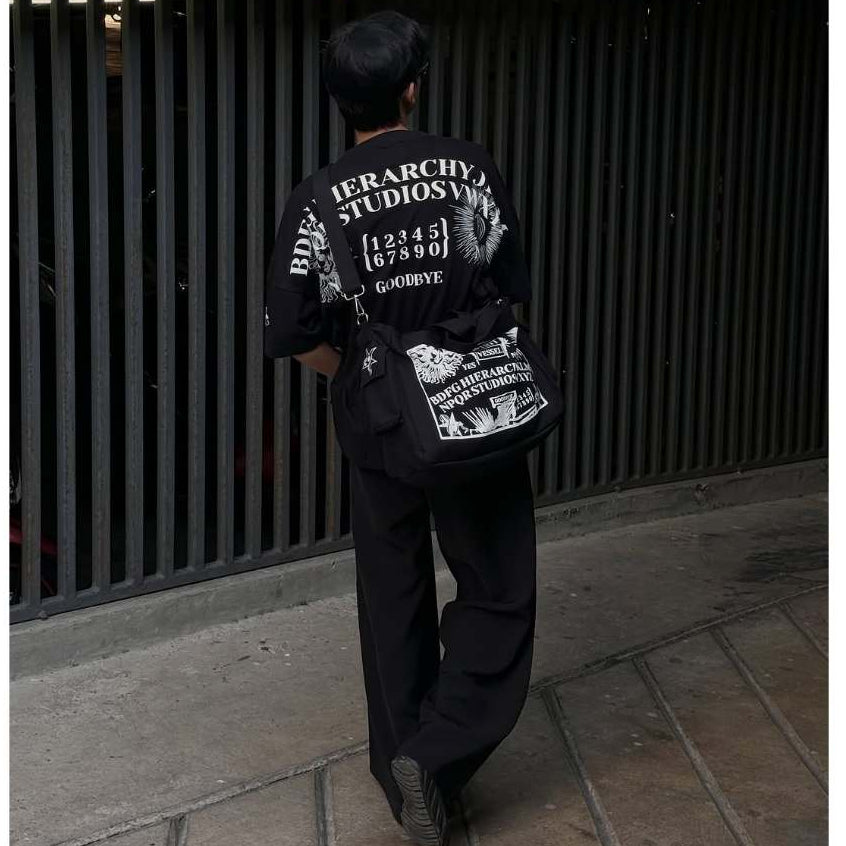 HIERARCHY STUDIOS Unruled - Black Spirit Vessel Wide Oversized T-Shirt