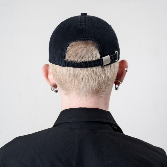Hierarchy Studios CR -  Washed Black Metal Logo Baseball Cap