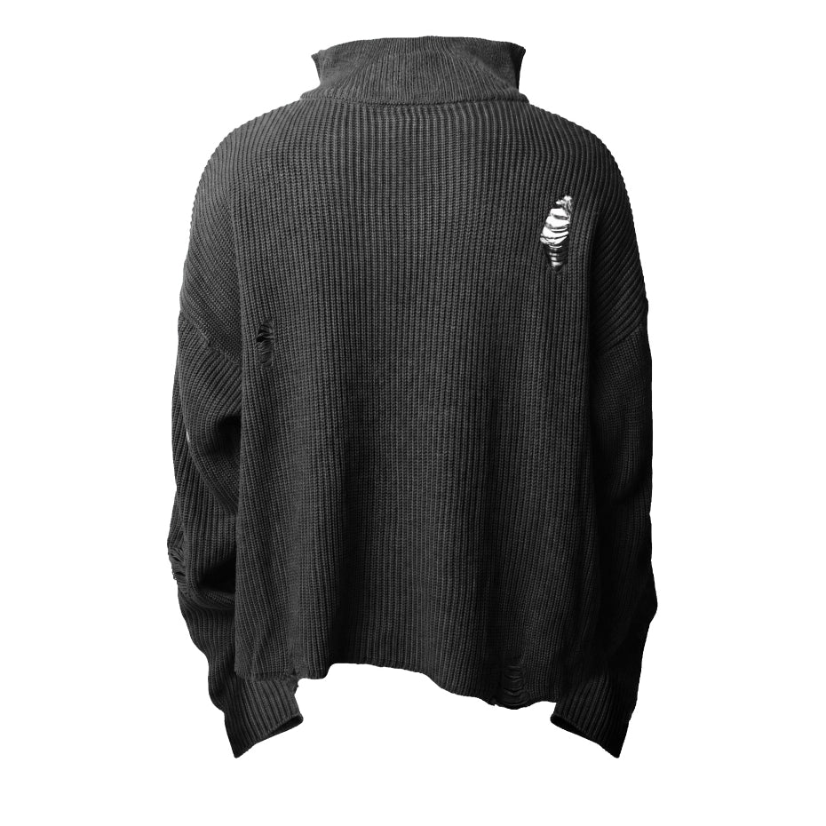 Hierarchy Studios HOLLOWS - Grey Knit Fractured Sweater