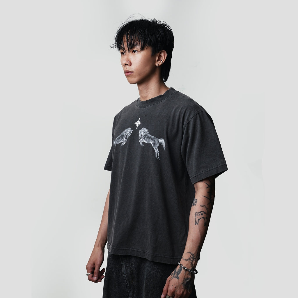 Washed Black Stallion Tiny Boxy T-Shirt