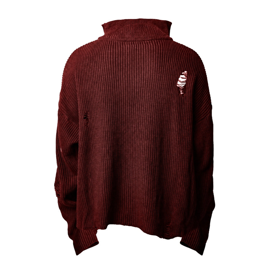 Red Knit Fractured Sweater