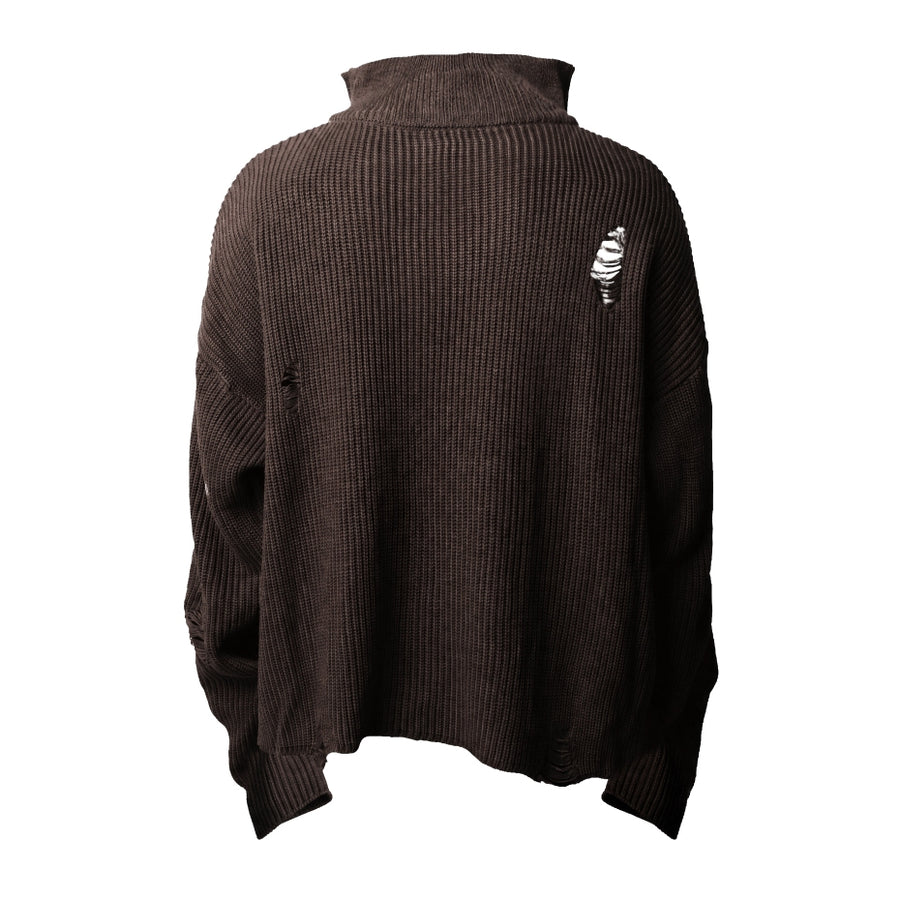 Hierarchy Studios HOLLOWS - Brown Knit Fractured Sweater