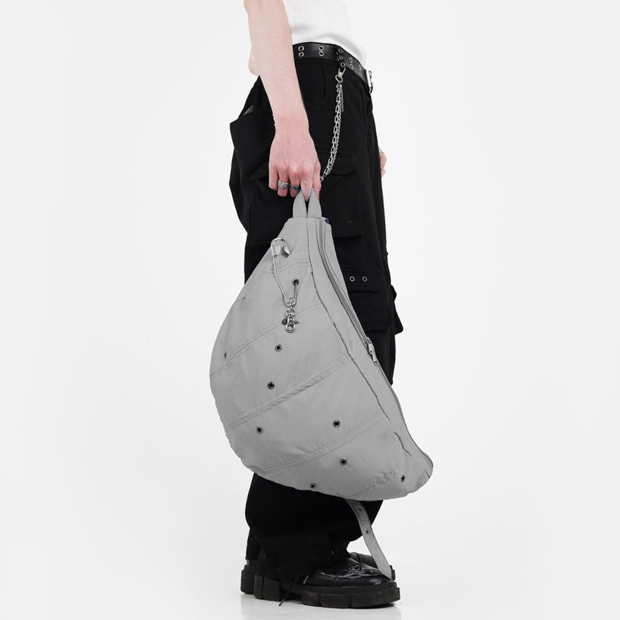 HIERARCHY STUDIOS TMTNW - Light Grey Moon Nylon Bag