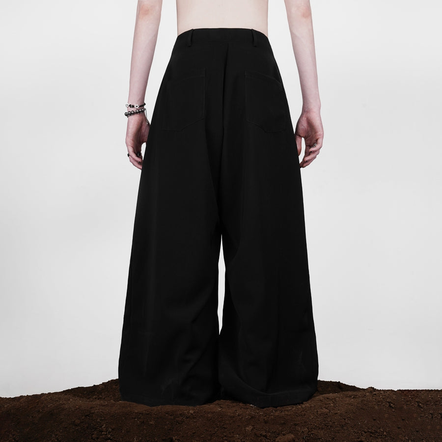 Black Stud Baggy Trousers Pants